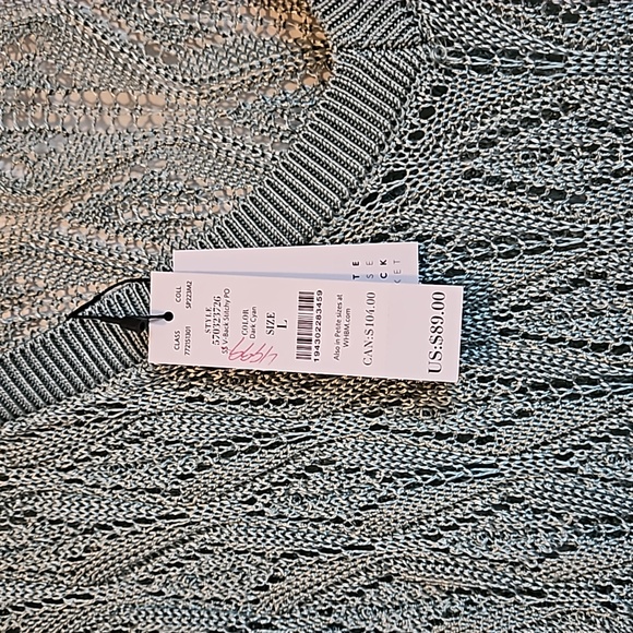 NWT Women's WHBM sea green crochet top. Size Large. - Picture 5 of 5